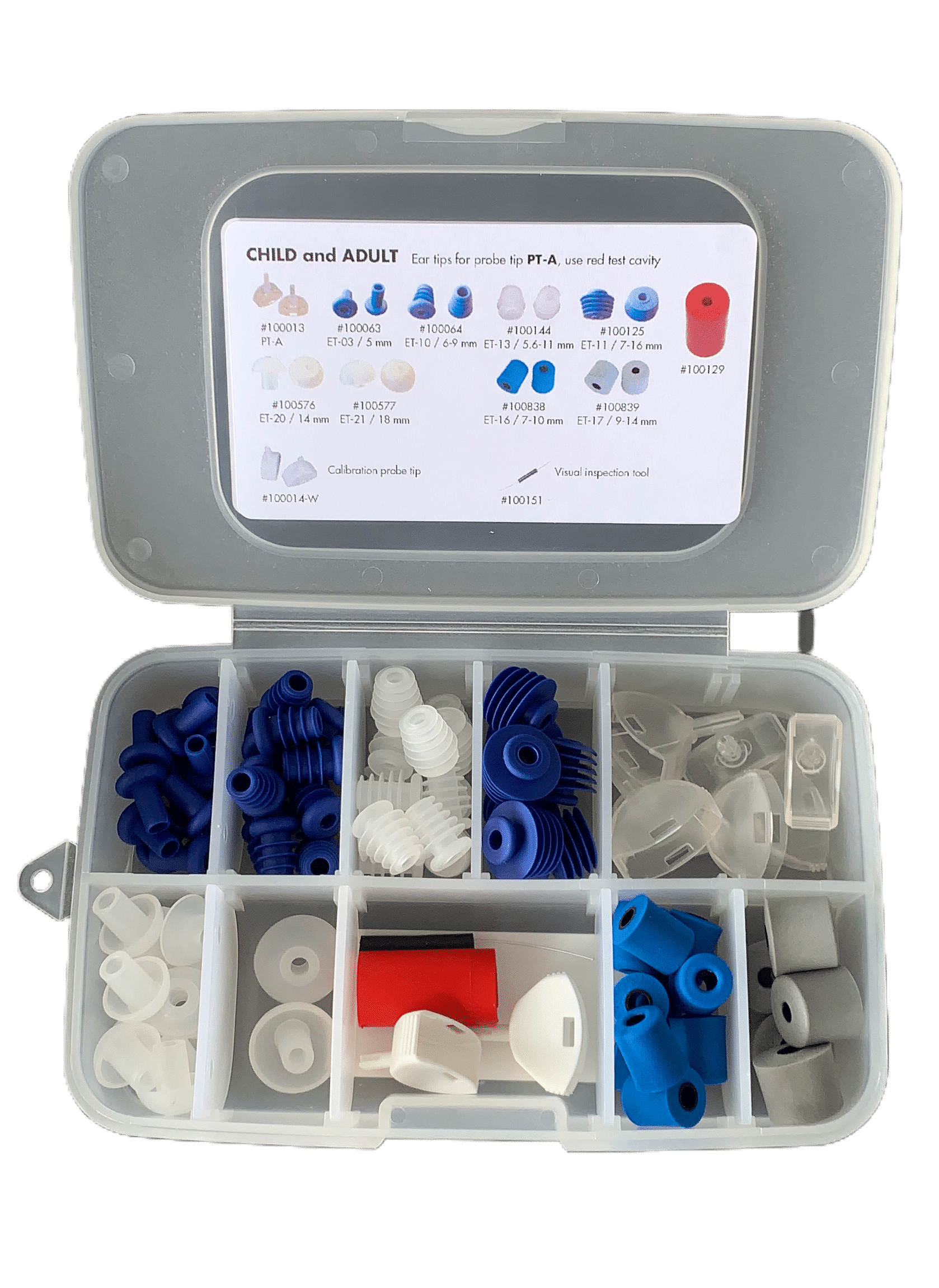 Path Medical Eartip Accessory Box for Adults / Children - Tymp, OAE & ABR Eartips - Pure Tone Diagnostics