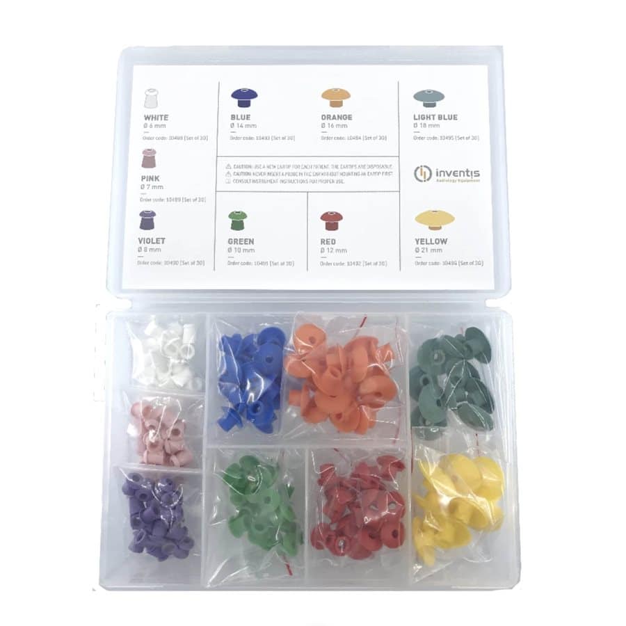 Inventis Brand Eartip Assortment Kit for Tympanometers (160 / set) - Pure Tone Diagnostics