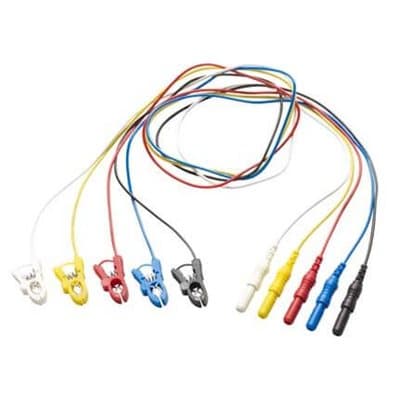 Reusable Pinch Clip Electrode Leads - Set of 5 (RBWYK) - Pure Tone Diagnostics