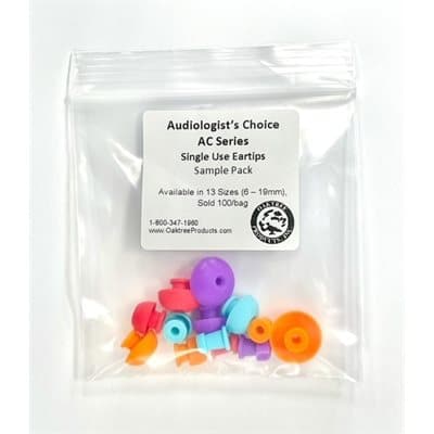 AUDIOLOGIST’S CHOICE AC SERIES SINGLE USE EARTIP SAMPLE PACK – ALL SIZES - Pure Tone Diagnostics